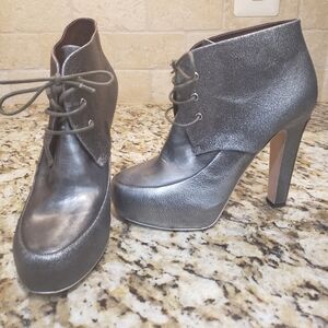 Chanel Gray/silver Ankle Boots